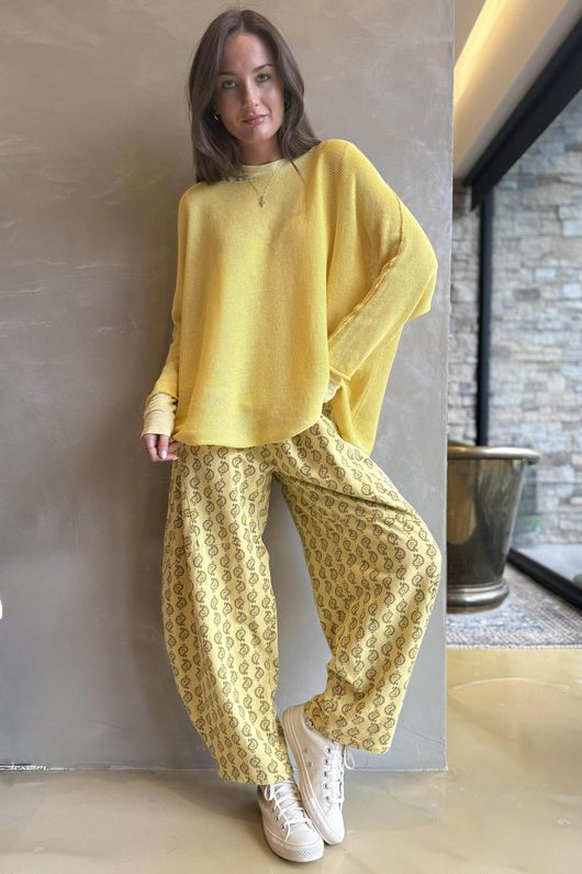 Conrad Slouch Cotton Knit Custard